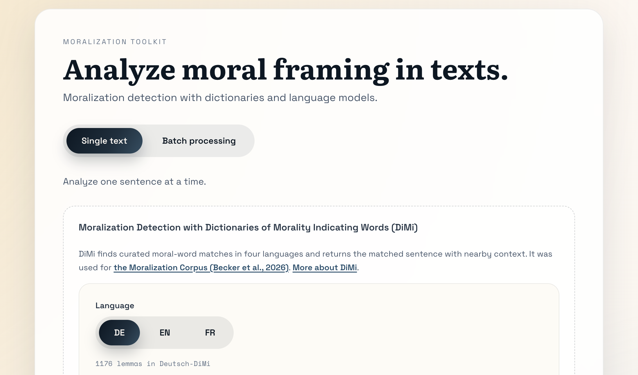 Moralization Toolkit