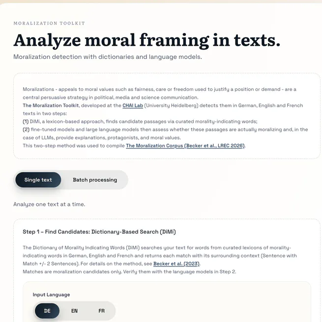 Moralization Toolkit
